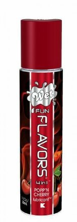 Разогревающий лубрикант Fun Flavors 4-in-1 Popp n Cherry с ароматом вишни - 30 мл. 