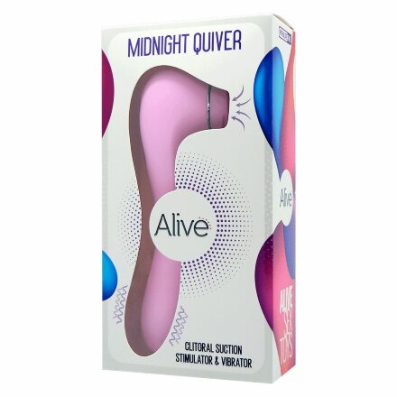 Розовый клиторальный вакуумный вибростимулятор Midnight Quiver - 18,6 см. 