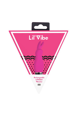 Розовый силиконовый вибратор Lil Rabbit с ушками - 13 см. 