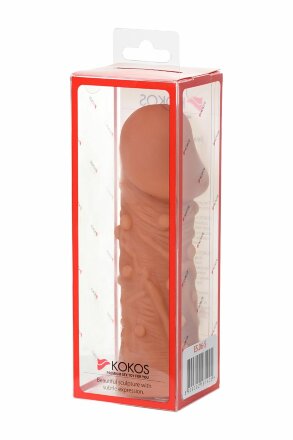 Телесная реалистичная насадка KOKOS Extreme Sleeve 06 с дополнительной стимуляцией - 12,7 см. 