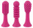 Ярко-розовый клиторальный вибратор с 3 насадками Spot Vibrator with 3 Tips - 17,9 см. 