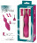 Ярко-розовый клиторальный вибратор с 3 насадками Spot Vibrator with 3 Tips - 17,9 см. 