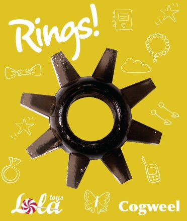 Чёрное эрекционное кольцо Rings Cogweel 