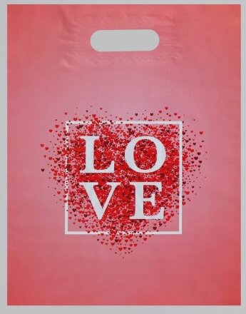 Полиэтиленовый пакет Love - 31 х 40 см. 