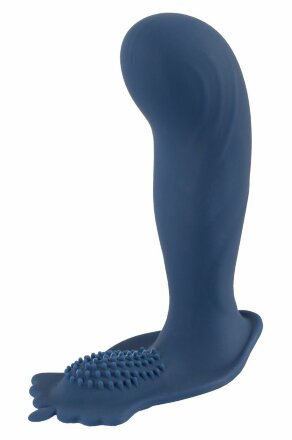 Синий вибростимулятор простаты Vibrating Butt Plug - 11,7 см. 