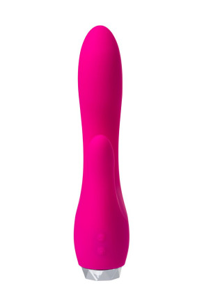 Розовый вибратор с клиторальным стимулятором L&#039;EROINA - 18 см. 
