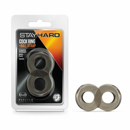 Дымчатое кольцо-восьмерка Cock Ring and Ball Strap 