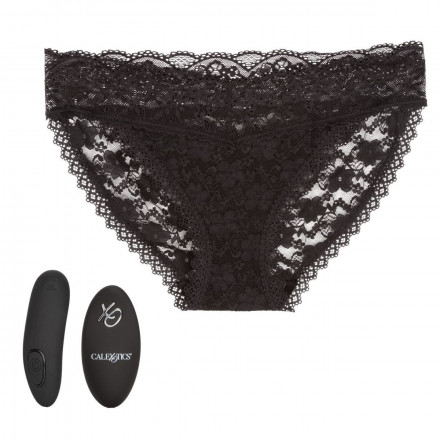 Черные кружевные трусики с вибромассажером Remote Control Panty Set L/XL 