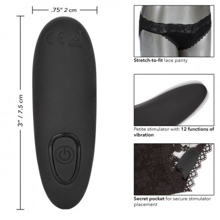 Черные кружевные трусики с вибромассажером Remote Control Panty Set L/XL 