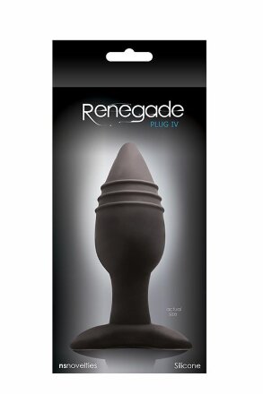 Средняя черная анальная пробка RENEGADE PLUG 4 - 12 см. 