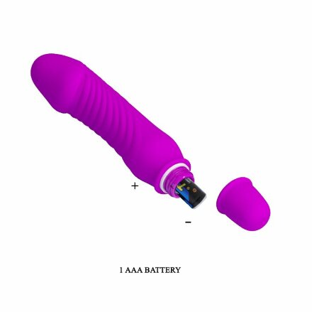Фиолетовый мини-вибратор Justin -13,5 см. 