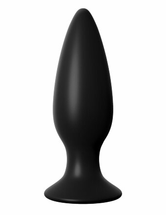 Чёрная большая анальная вибропробка Large Rechargeable Anal Plug - 13,5 см. 