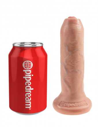 Телесный необрезанный фаллоимитатор на присоске 6&quot; Uncut Cock - 16,5 см. 
