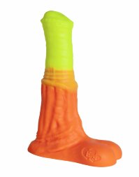 Оранжево-жёлтый фаллоимитатор &quot;Пегас Large+&quot; - 26,5 см.