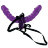 Фиолетовый страпон Double Delight Strap-on с вагинальной пробкой - 15 см. 