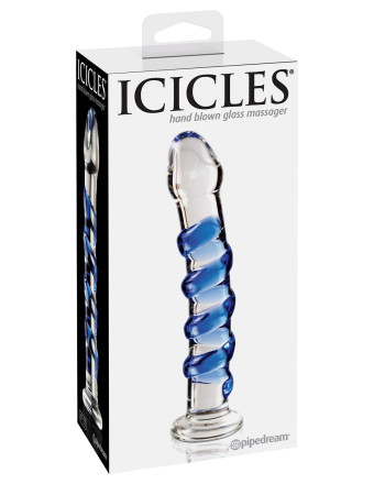 Стеклянный фаллоимитатор Icicles №5 - 17,8 см. 