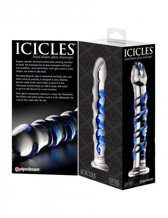 Стеклянный фаллоимитатор Icicles №5 - 17,8 см. 