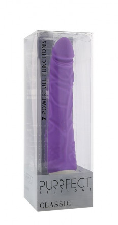 Фиолетовый вибратор-реалистик PURRFECT SILICONE CLASSIC 7.1INCH PURPLE - 18 см. 