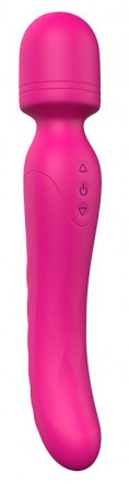 Ярко-розовый жезловый вибратор Heating Bodywand с нагревом - 23,2 см. 