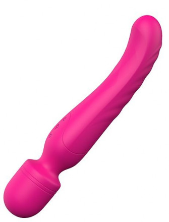 Ярко-розовый жезловый вибратор Heating Bodywand с нагревом - 23,2 см. 