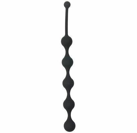 Чёрная анальная цепочка SEE YOU FIVE BEADS ANAL - 28,1 см. 