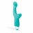 Зеленый вибратор для G-стимуляции с клиторальной щеточкой Yuki G-Spot Vibrator - 19 см. 