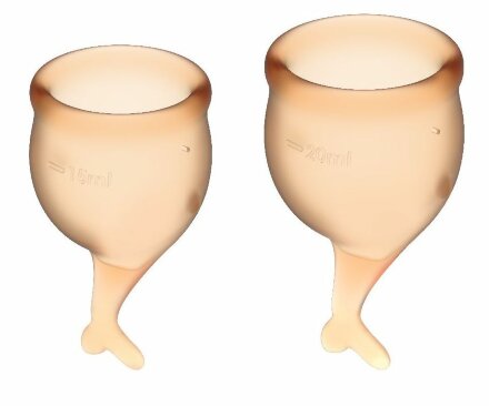 Набор оранжевых менструальных чаш Feel secure Menstrual Cup 