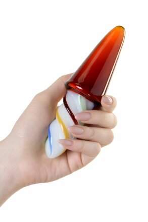 Коническая стеклянная анальная втулка Sexus Glass - 16 см. 