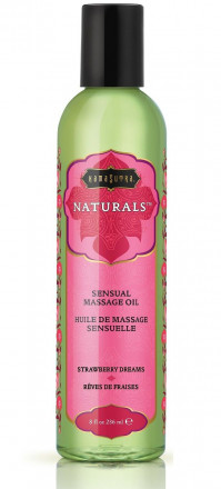 Массажное масло Naturals Strawberry Dreams с ароматом клубники - 236 мл. 