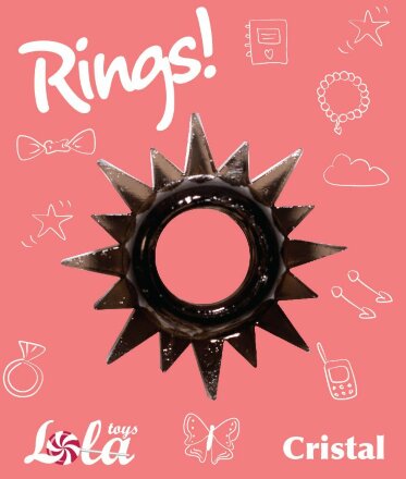 Чёрное эрекционное кольцо Rings Cristal 