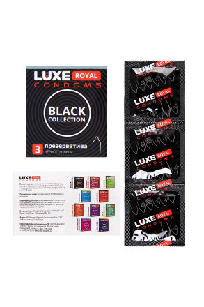 Черные презервативы LUXE Royal Black Collection - 3 шт. 