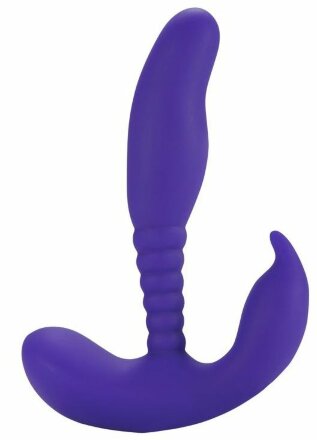 Фиолетовый стимулятор простаты Anal Pleasure Dual Vibrating Prostate Stimulator - 13,5 см. 