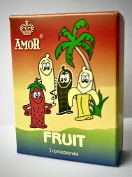 Ароматизированные презервативы AMOR Fruit &quot;Яркая линия&quot; - 3 шт.
