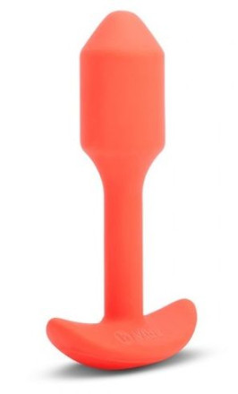 Оранжевая вибропробка для ношения B-vibe Snug Plug 1 - 10 см. 