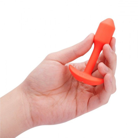 Оранжевая вибропробка для ношения B-vibe Snug Plug 1 - 10 см. 