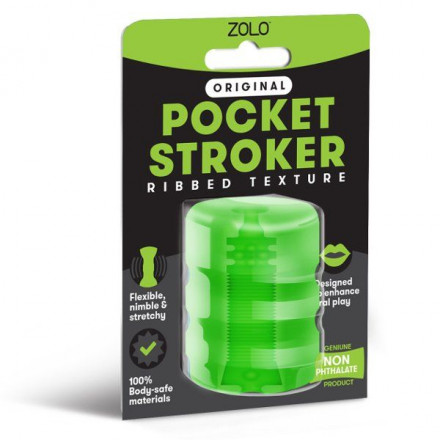 Зеленый портативный мастурбатор Zolo Original Pocket Stroker 