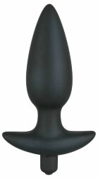 Чёрная анальная вибровтулка Black Velvet с 5 скоростями - 12 см.