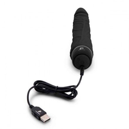 Черный вибратор-реалистик 7  Realistic Vibrator - 20 см. 