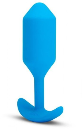 Голубая вибропробка для ношения B-vibe Snug Plug 3 - 12,4 см. 