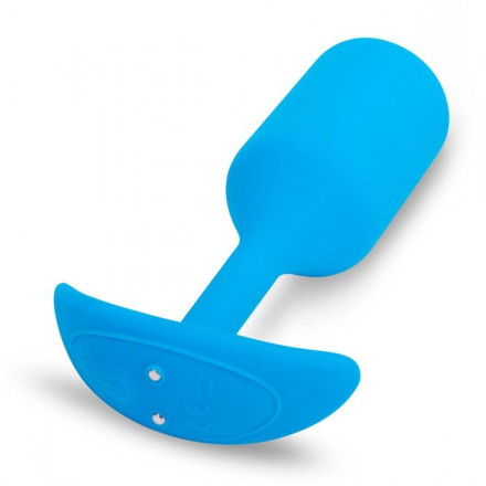 Голубая вибропробка для ношения B-vibe Snug Plug 3 - 12,4 см. 