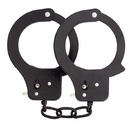 Чёрные наручники из листового металла BONDX METAL CUFFS BLACK 