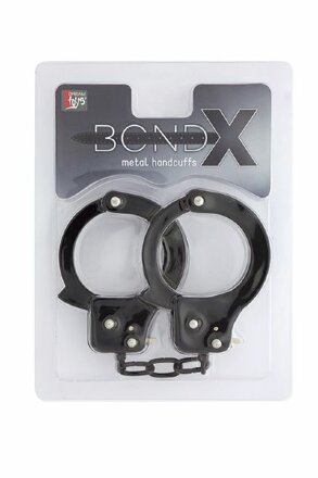 Чёрные наручники из листового металла BONDX METAL CUFFS BLACK 
