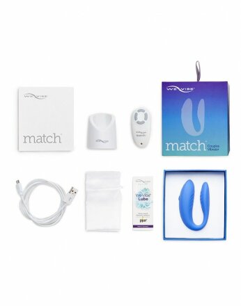 Голубой вибромассажер для пар We-Vibe Match 