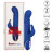 Синий вибратор-кролик с нагревом The Heated Silicone Thrusting G Rabbit - 21,5 см. 