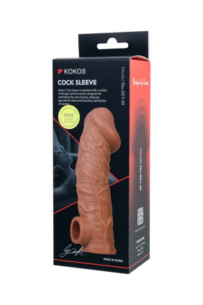 Телесная насадка на фаллос с фиксацией мошонки EXTREME SLEEVE - 15,6 см. 