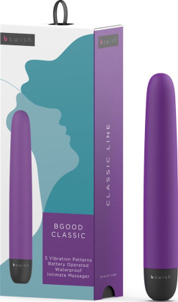 Фиолетовый классический вибратор Bgood Classic - 18 см. 