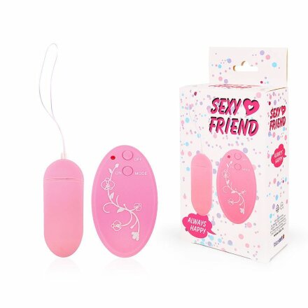 Розовое виброяйцо Sexy Friend с 10 режимами вибрации 