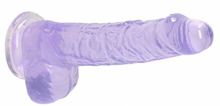 Фиолетовый фаллоимитатор Realrock Crystal Clear 6 inch - 17 см. 