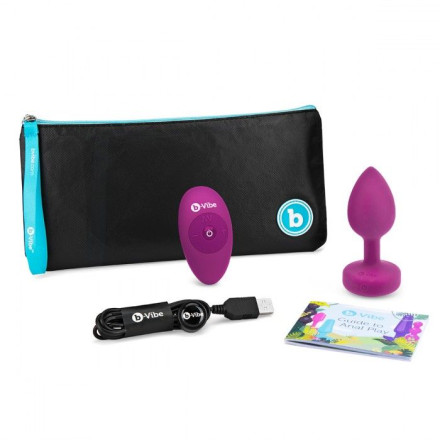 Ярко-розовая анальная вибровтулка с кристаллом Vibrating Jewel Plug S/M - 10 см. 