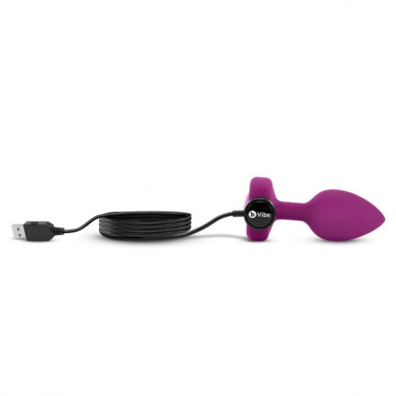 Ярко-розовая анальная вибровтулка с кристаллом Vibrating Jewel Plug S/M - 10 см. 